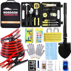 HAIPHAIK 124-Pc Car Emergency Roadside Safety Kit