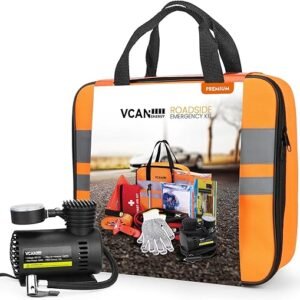 VCANENERGY Car Emergency Safety Kit with Air Compressor